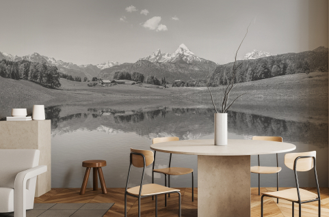 Papier peint : Lac et montagne