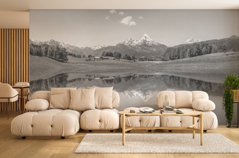 Papier peint : Lac et montagne
