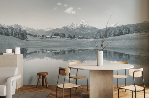 Papier peint : Lac et montagne