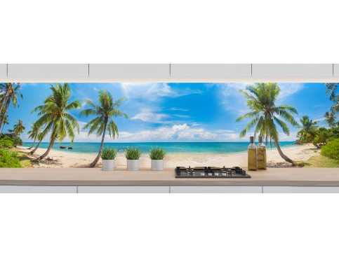 Crédence : Plage tropicale...