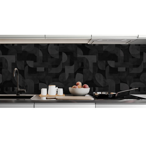 Crédence : Motif cubisme noir
