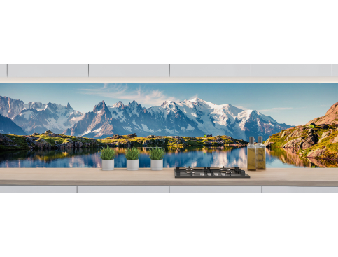 Crédence : Lac et mont blanc 3