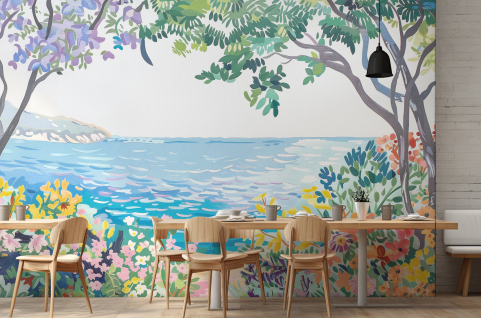 Papier peint : Fleur, mer...