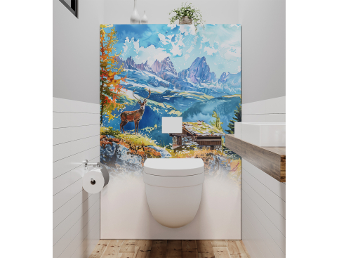 Panneau de WC : Montagne et...
