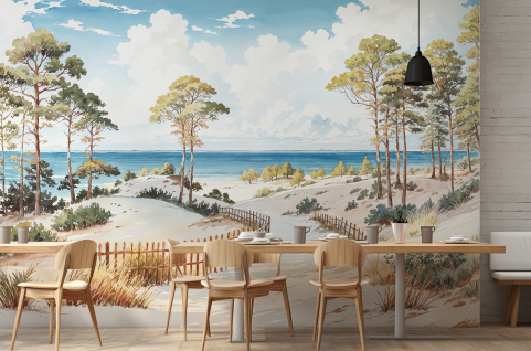 Papier peint : Dune, Arbres...