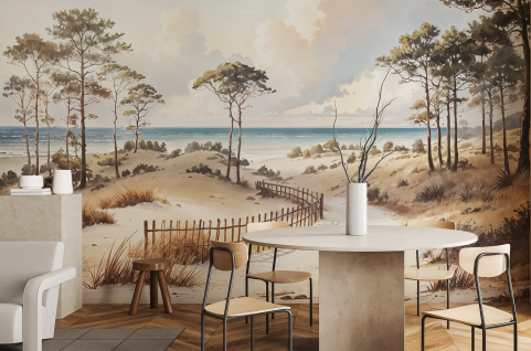 Papier peint : Dune, Arbres...