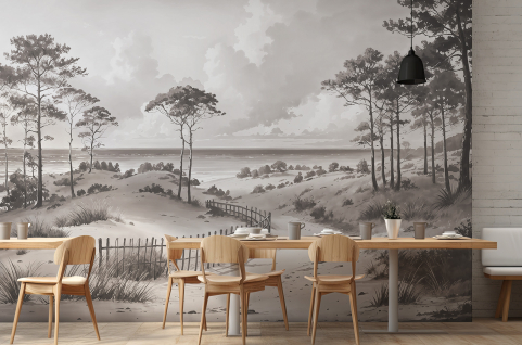 Papier peint : Dune, Arbres...