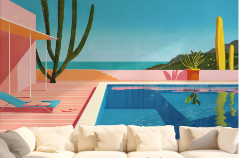 Papier peint : Piscine,...