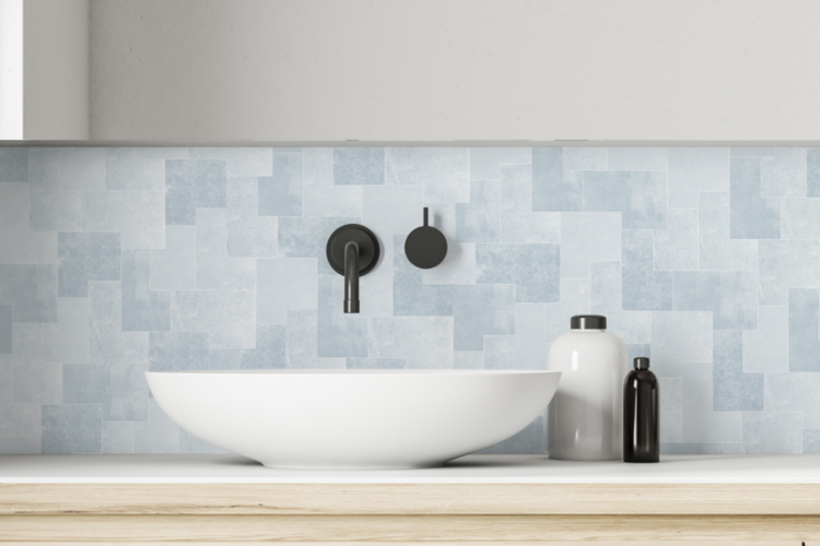 Crédence salle de bain Zellige